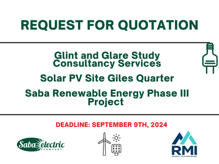 Saba Renewable Energy Phase III Project – Glint and Glare Study Consultancy Services for Solar PV Site Giles Quarter, Saba