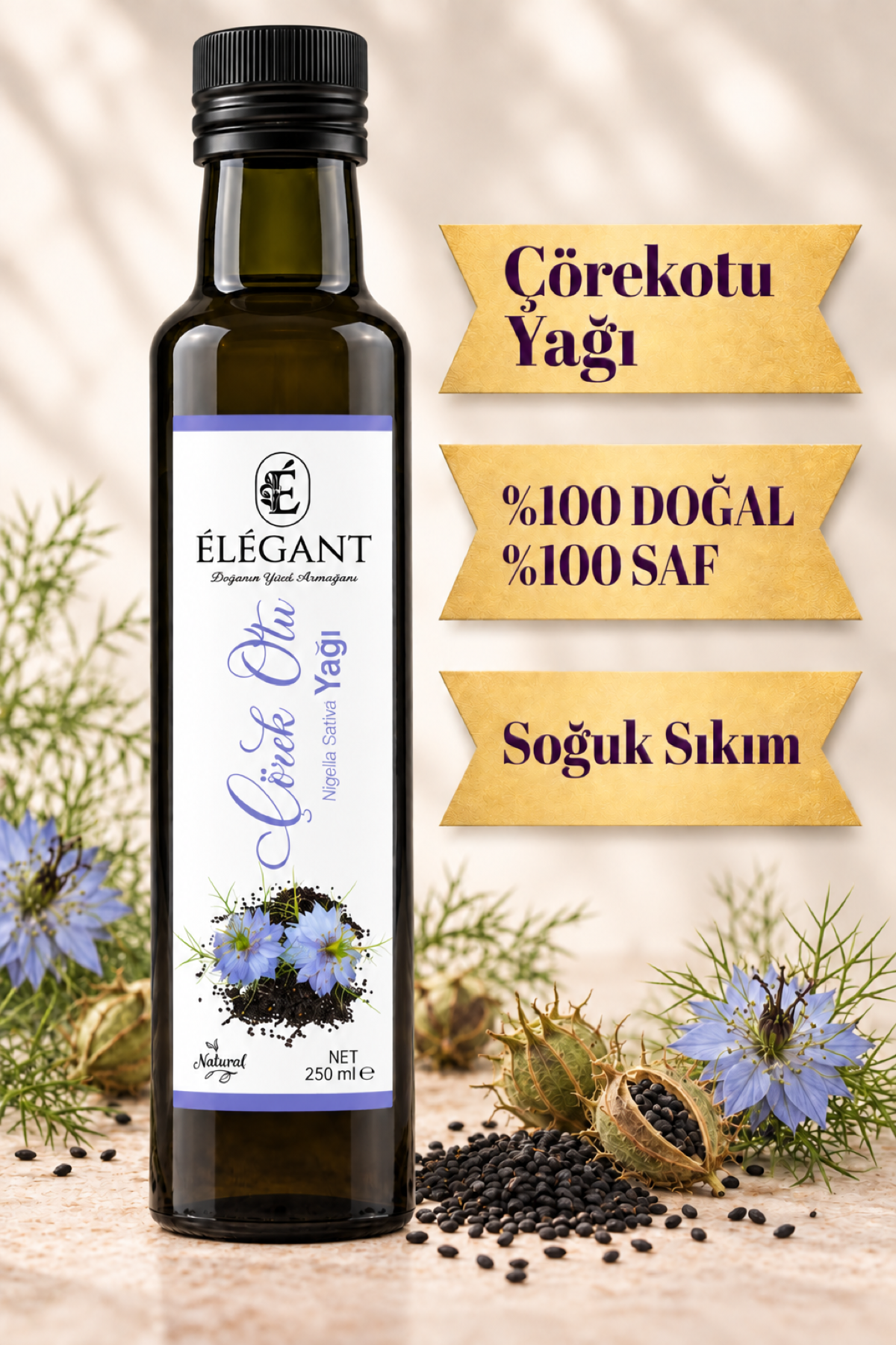 Çörekotu Yağı 250 ml – %100 Saf Ve Doğal - Soğuk Sıkım Yağ