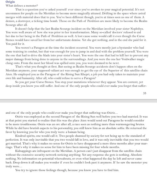 Character Backstory Excerpt