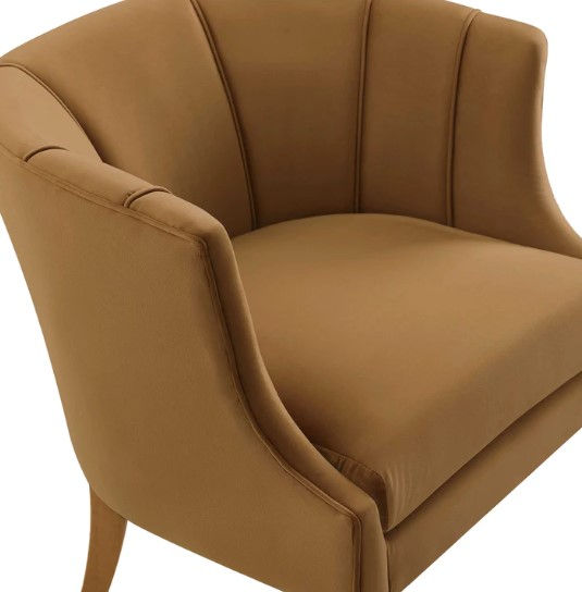 Thumbnail: Brown Velvet Accent Chair