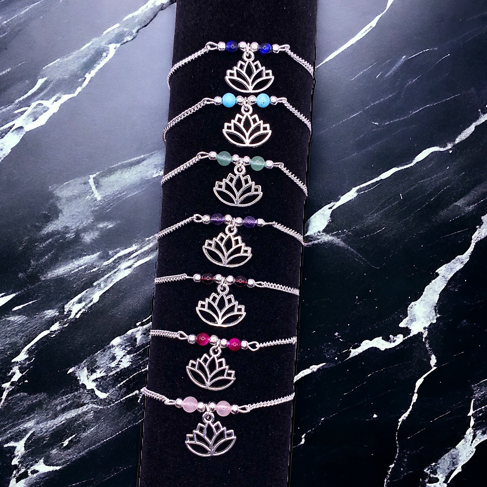 Thumbnail: Lotus Flower Gemstone Bracelet