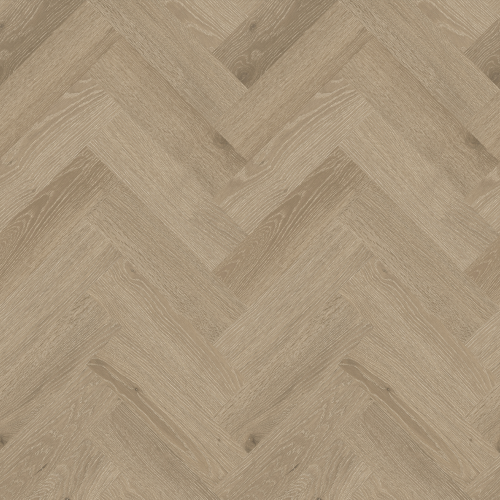 A light oak effect floor in herringbone design