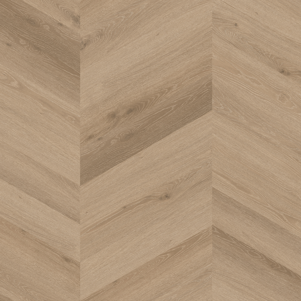 A light oak effect floor in chevron design