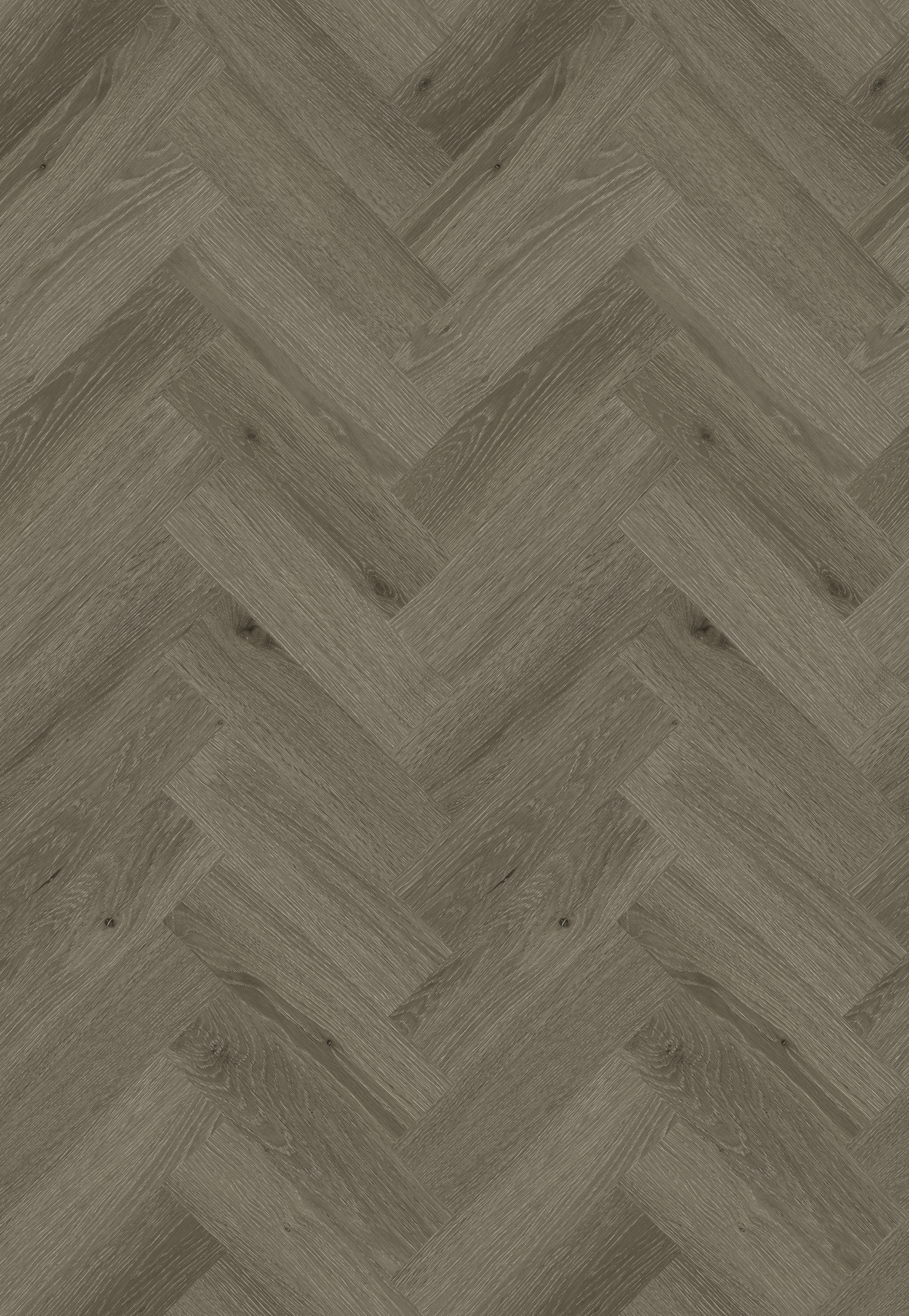 A dark grey wood effect floor in herringbone design