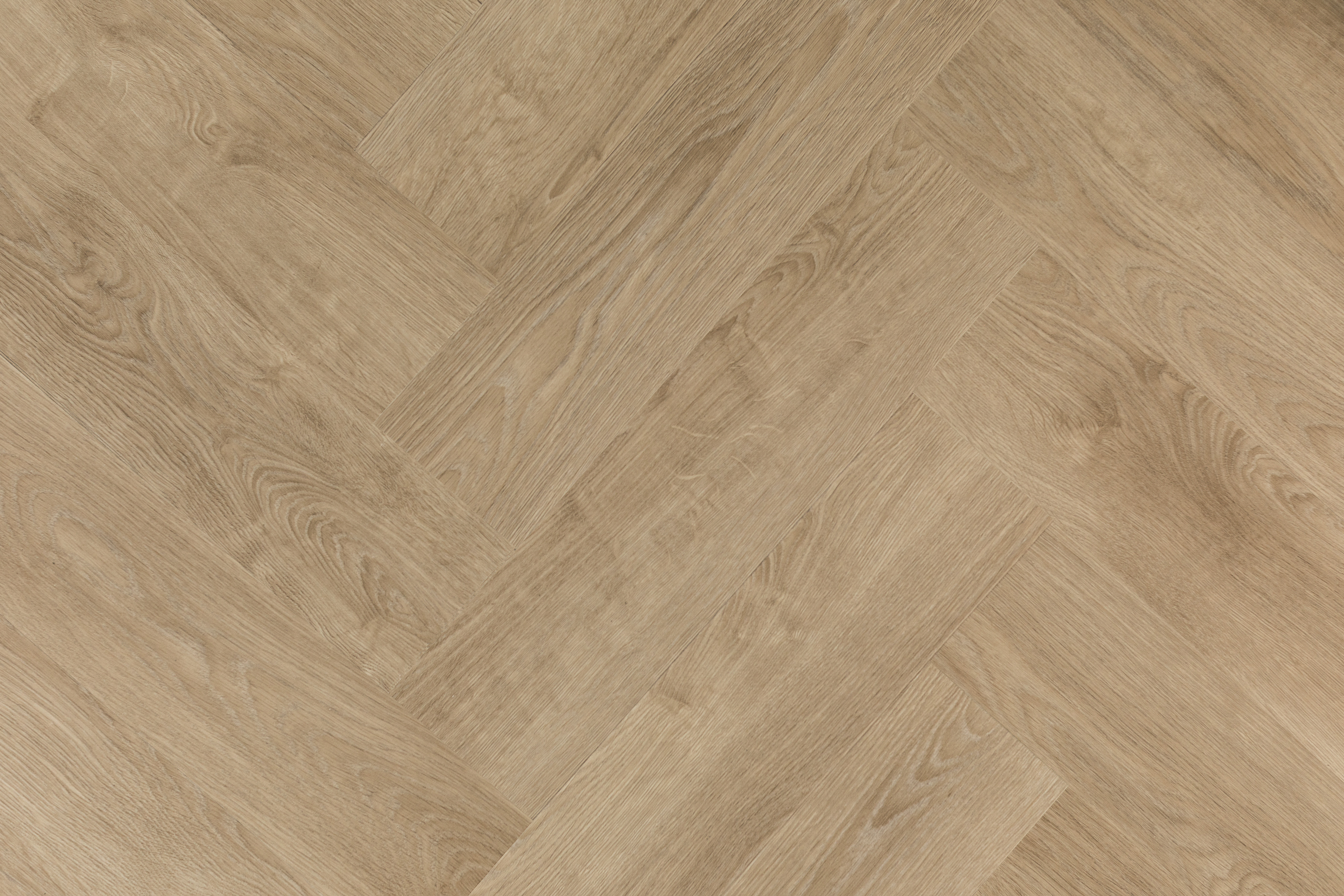 Plusfloor natural oak effect floor in a herringbone formation