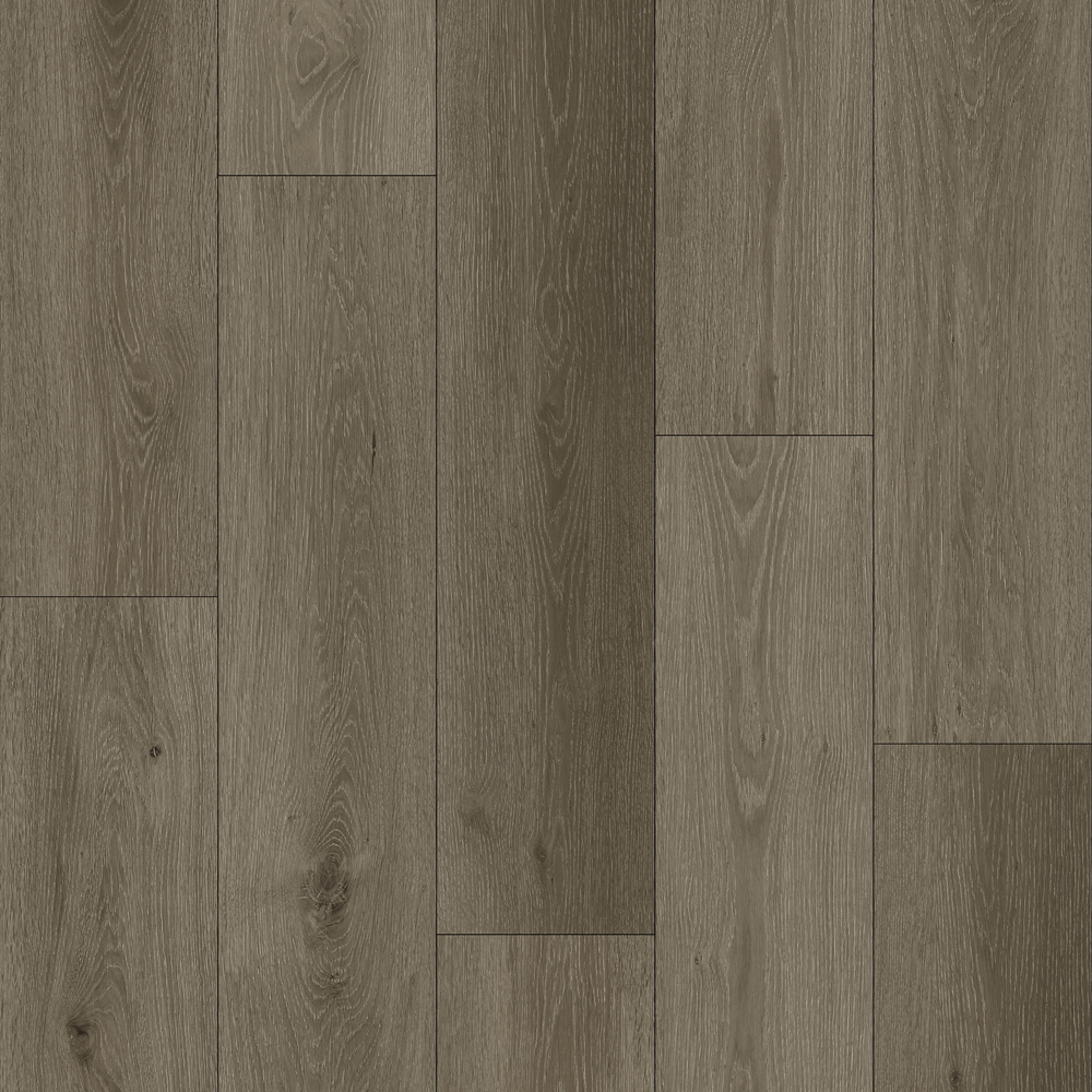 A dark grey wood effect floor in plank formation
