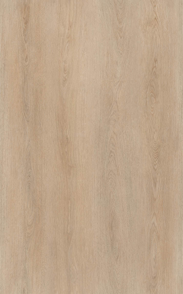 A light, white washed oak floor in plank design