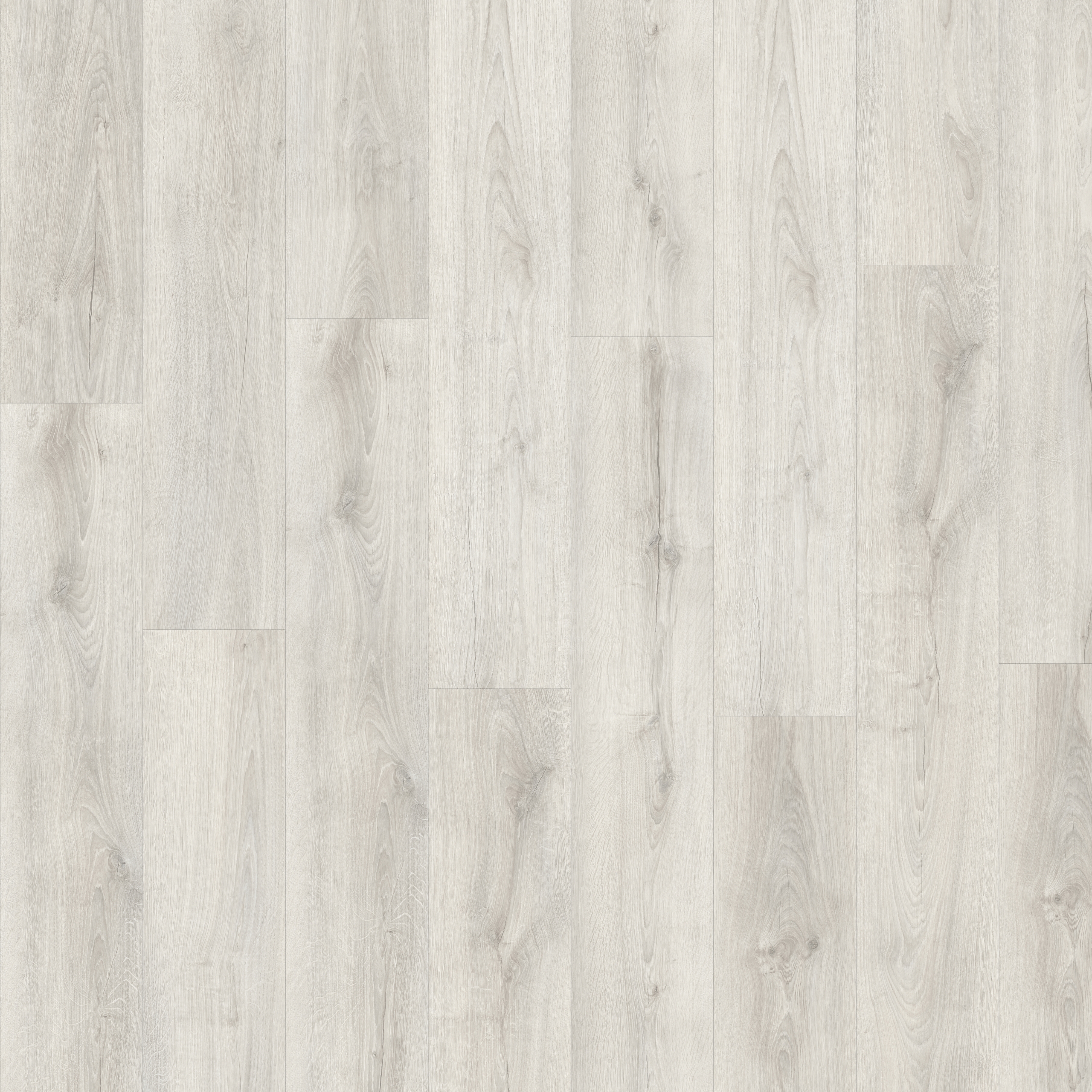 A light, white/grey washed wood effect floor in a plank pattern