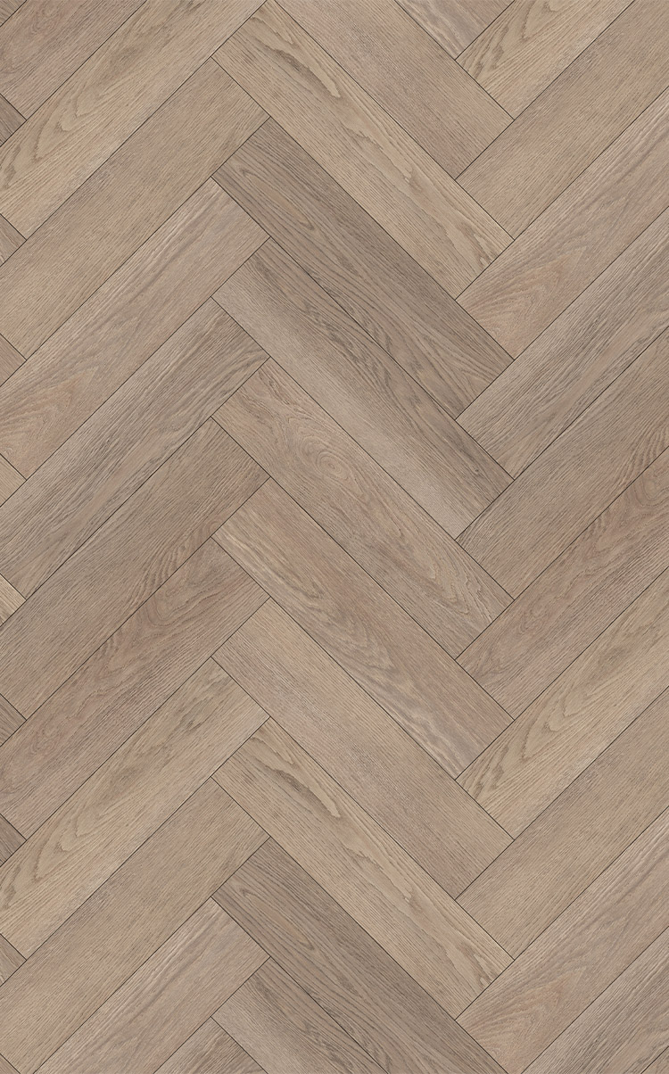 A white washed natural oak floor in herringbone design