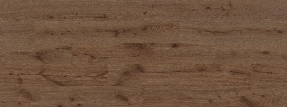 A walnut wood effect floor in plank design