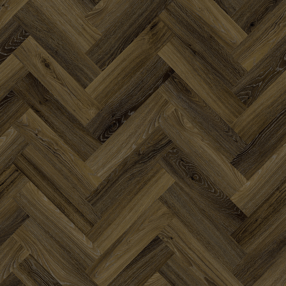 Varied Dark Oak contrasting Wood Effect Flooring in Herringbone Pattern