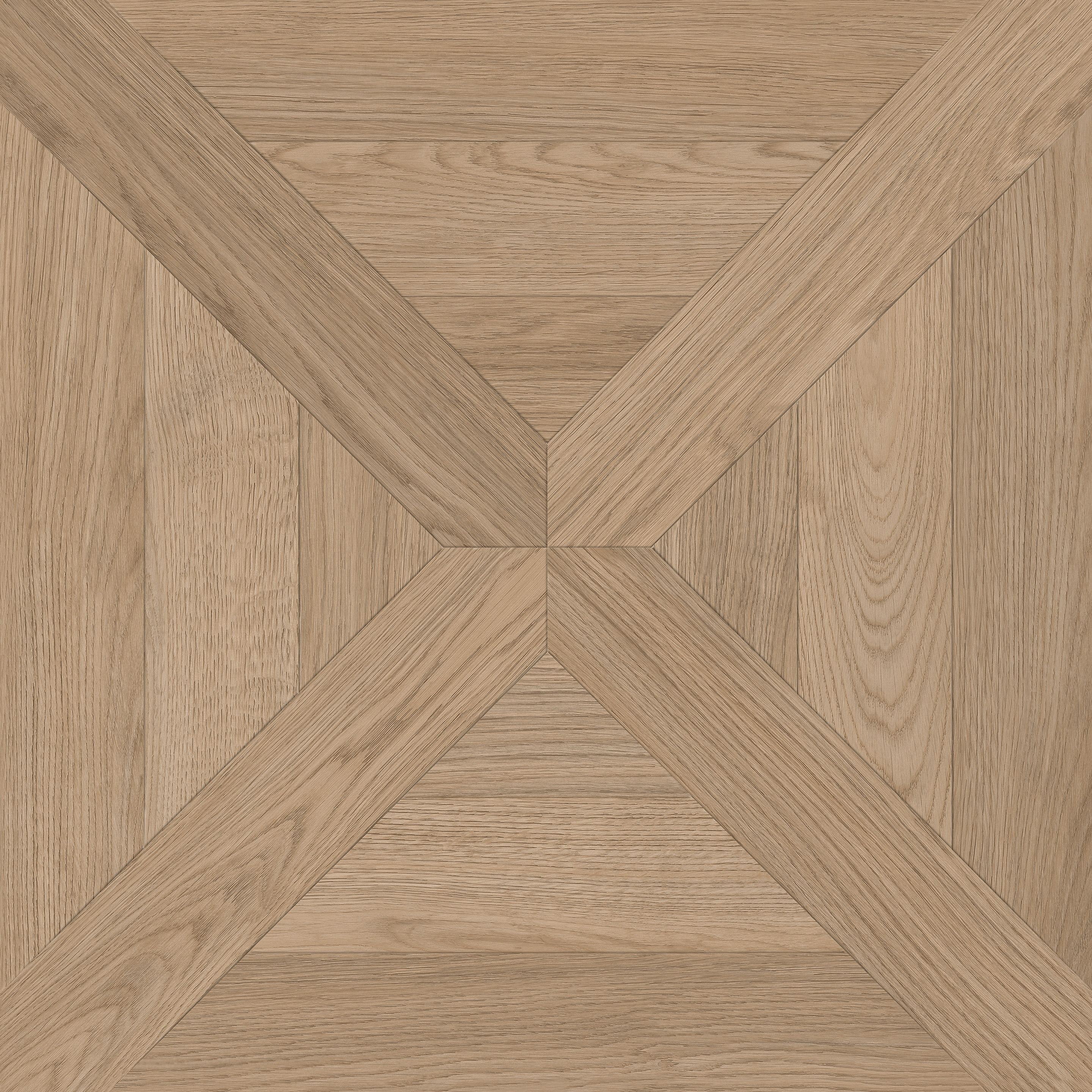 PlusFloor LVT in warm, natural oak diamond pattern