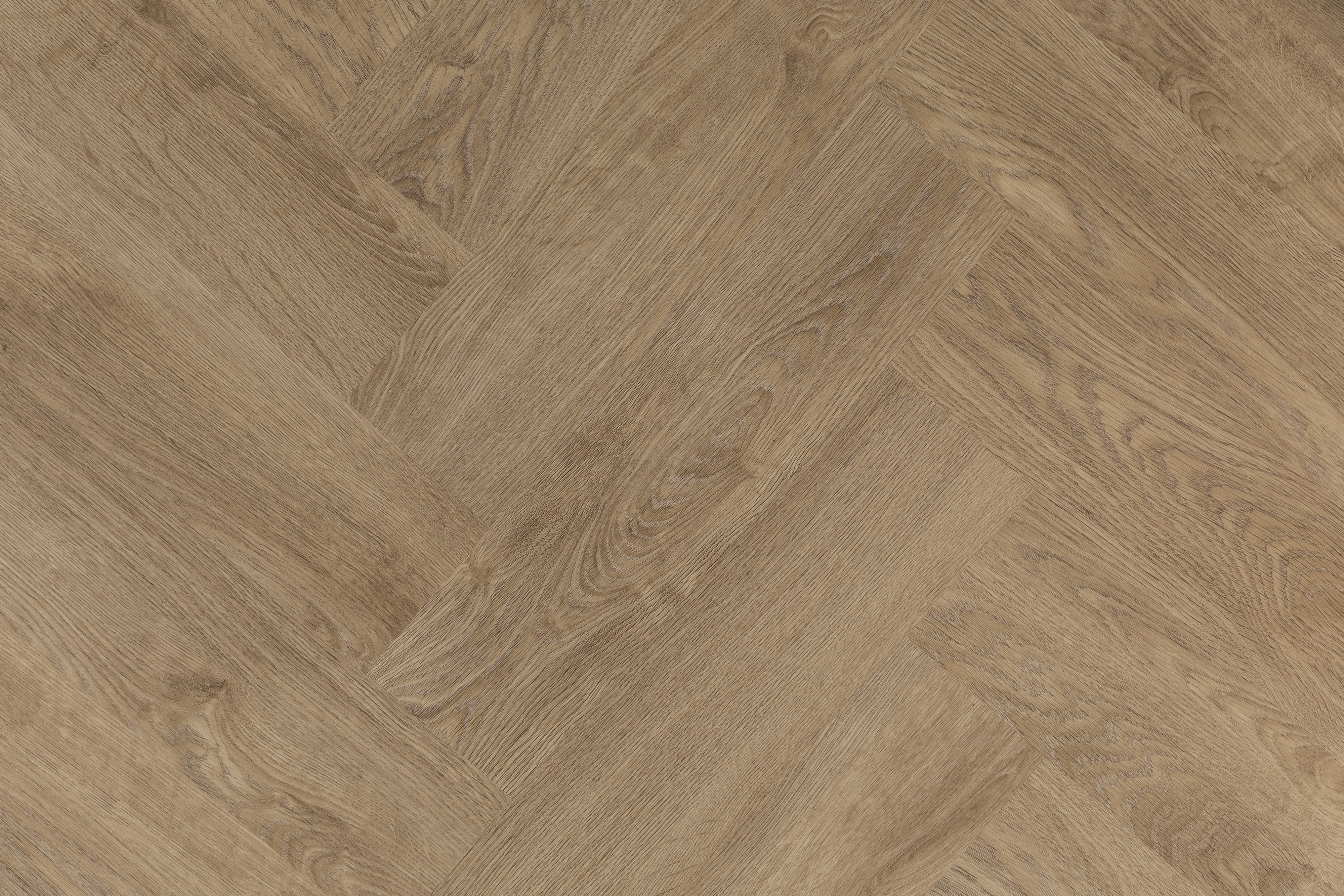 Plusfloor Warm oak effect floor in a herringbone formation