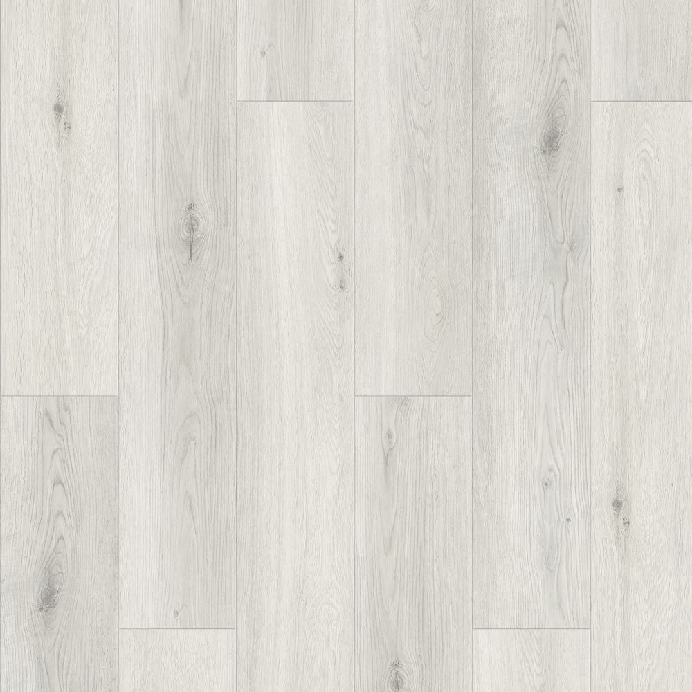 A light white/grey washed oak effect floor in Plank Formation