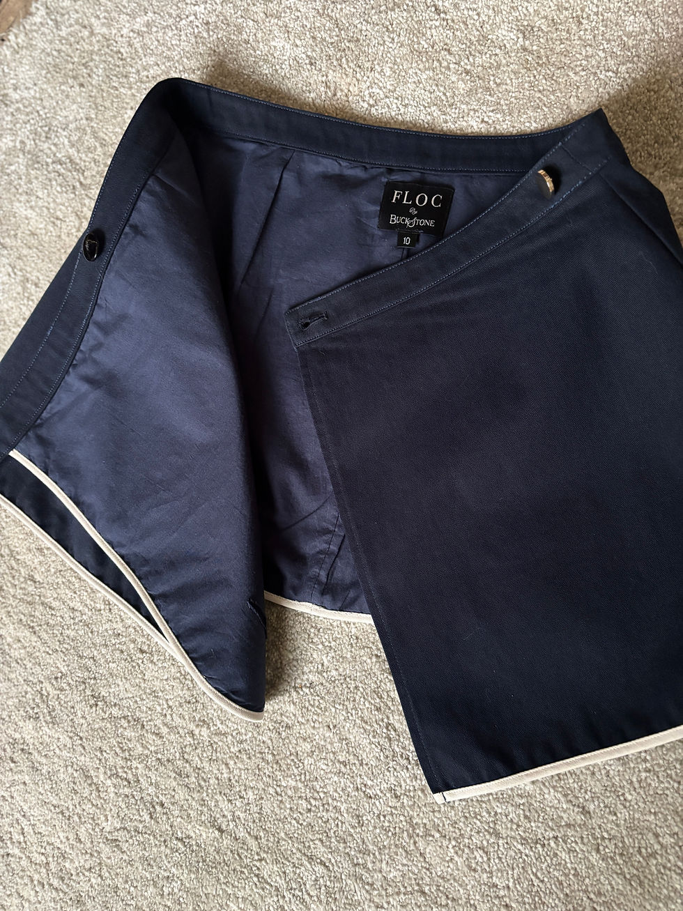 Thumbnail: Kitty Mini Tennis Skirt - Navy & Milk