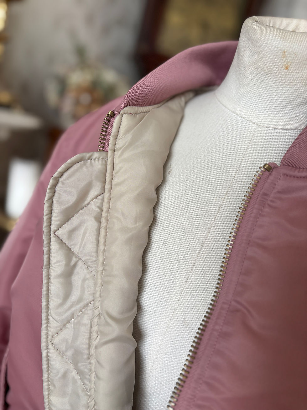 Thumbnail: Sakura Blossom Pink Tweedy Bomber Jacket
