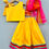 Thumbnail: Floral & Pearl Embroidered Top with Matching Lehenga in Yellow