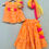 Thumbnail: Orange Bandhni Print Lehenga Set with Dupatta