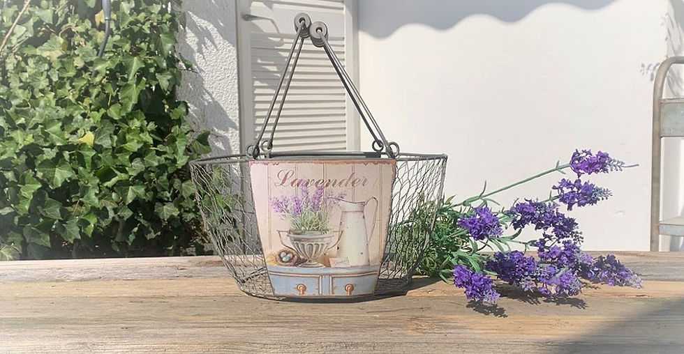 Großer Drahtkorb "Lavendel"