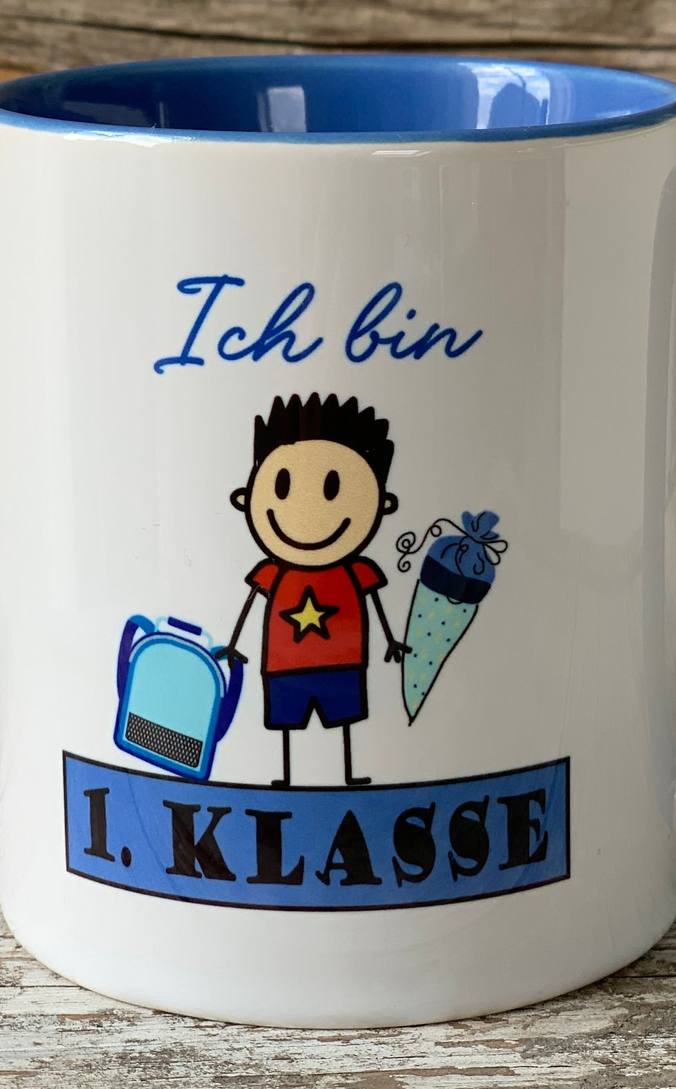Miniaturbild: Tasse Schulkind Junge  „Ich bin 1.Klasse!“
