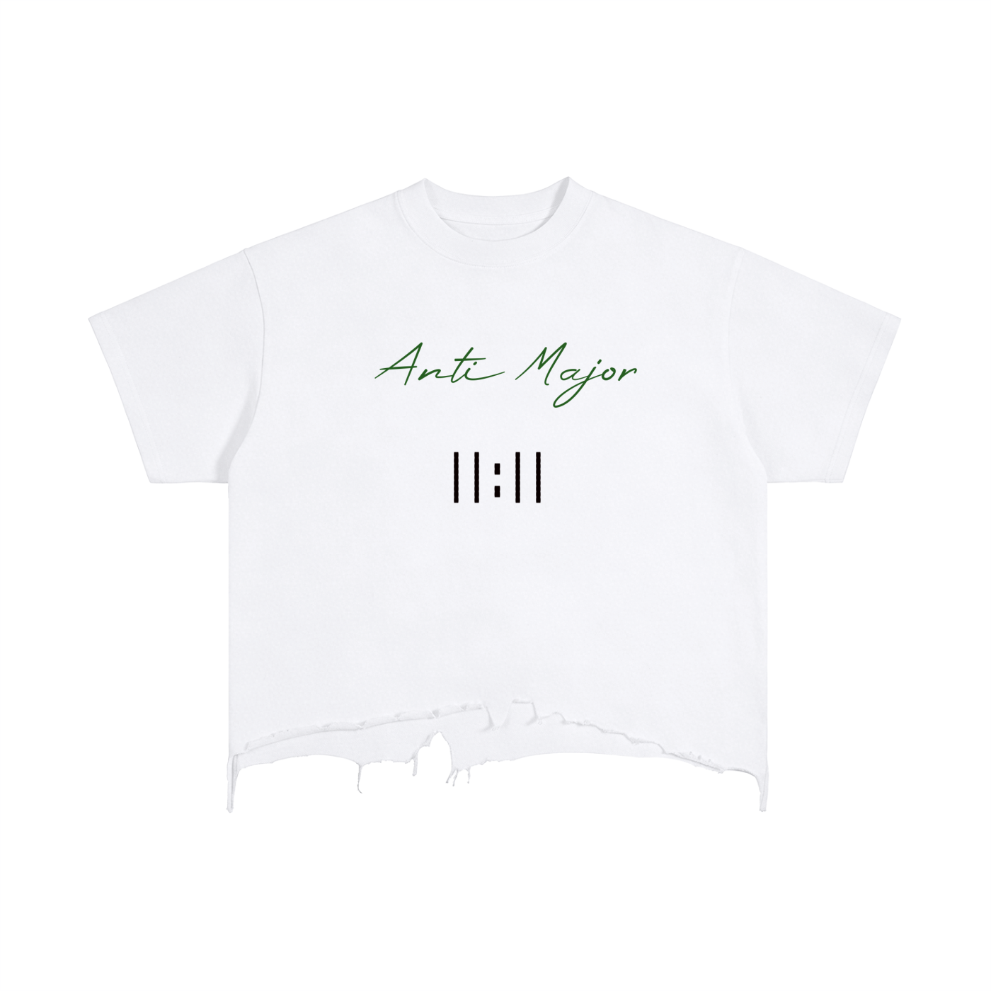 W Vintage Wash Boxy Distressed Hem T-Shirt