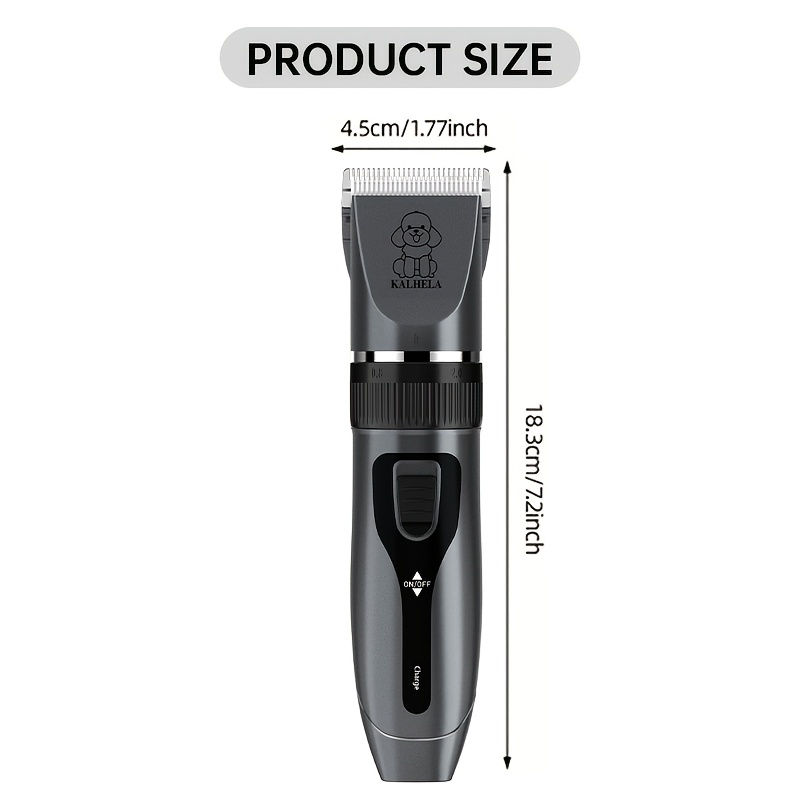 Thumbnail: KALHELA Dog Hair Trimmer Kit — Cordless Pet Grooming Clippers, Quiet, Rechargab