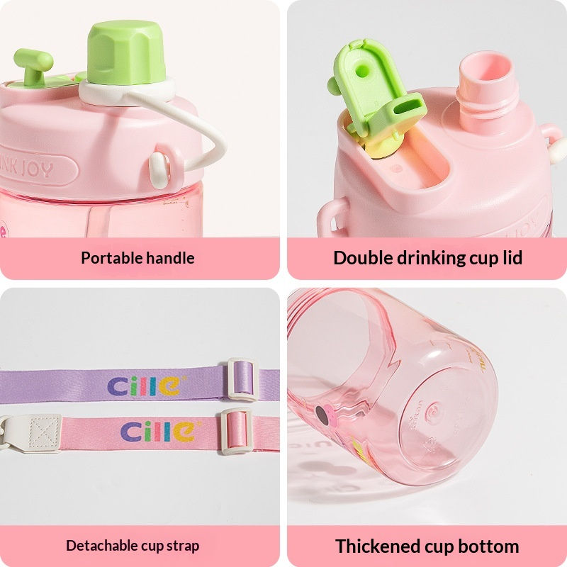 Thumbnail: Cute Portable Straw Summer Water Bottle for Kids