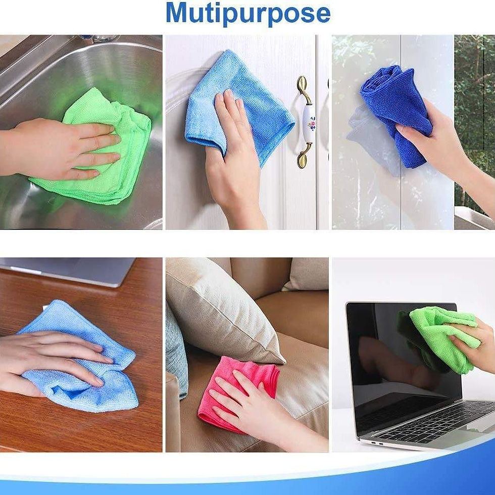 Thumbnail: Pack Microfiber Cleaning Cloth Set, Lint-Free and Reusable for Kitchen
