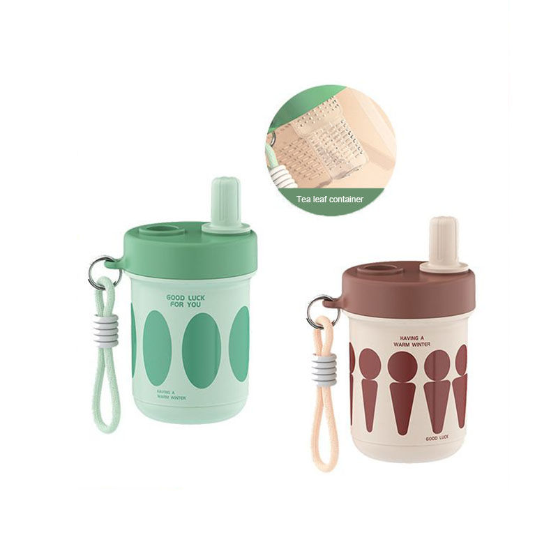 Thumbnail: Stainless Steel Tea Mug Cup With Infuser, Lid, and Straws, 550ml