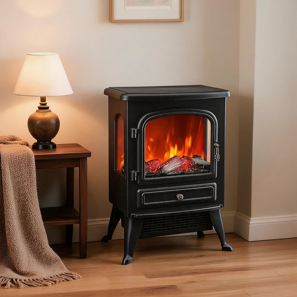 Thumbnail: Freestanding Electric Fireplace Heater — Traditional Small Stove heater
