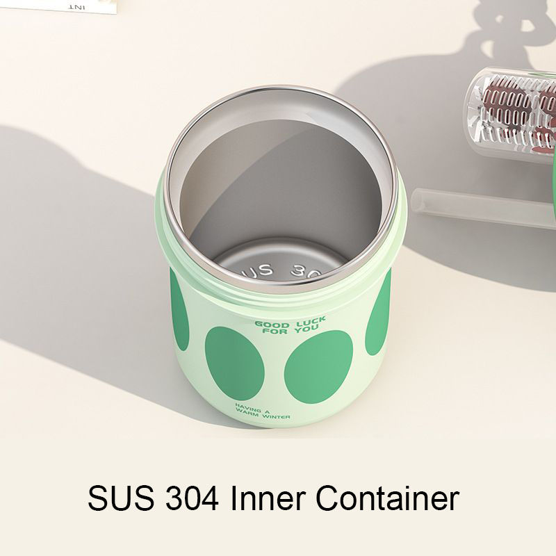 Thumbnail: Stainless Steel Tea Mug Cup With Infuser, Lid, and Straws, 550ml