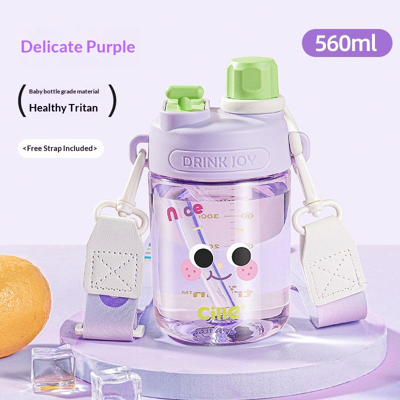 Thumbnail: Cute Portable Straw Summer Water Bottle for Kids