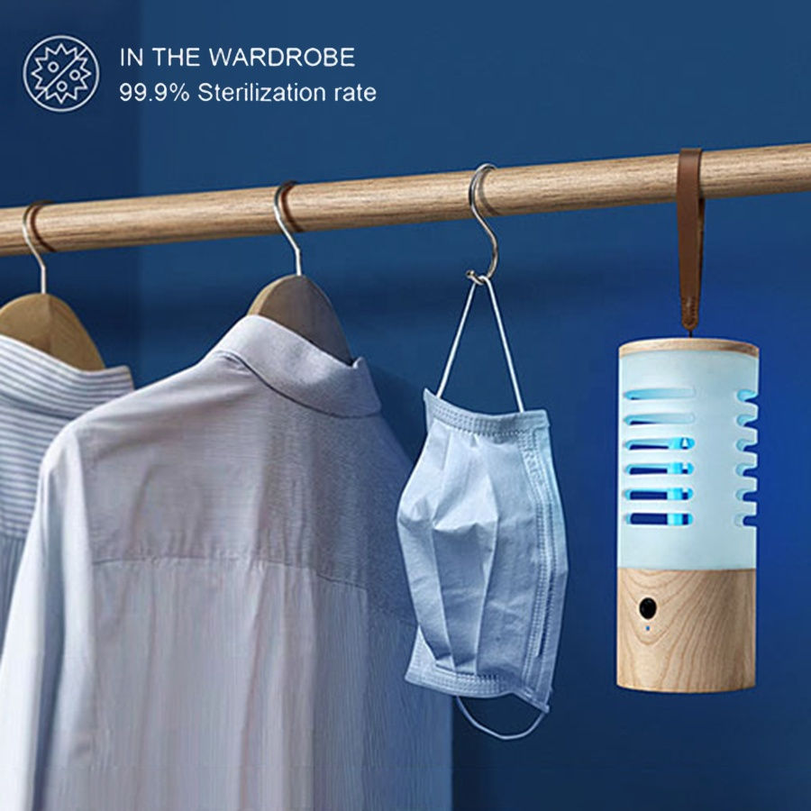 Thumbnail: Portable Rechargeable Solid Wooden UV-C Ozone Germicidal Lamp Ultraviolet Steri