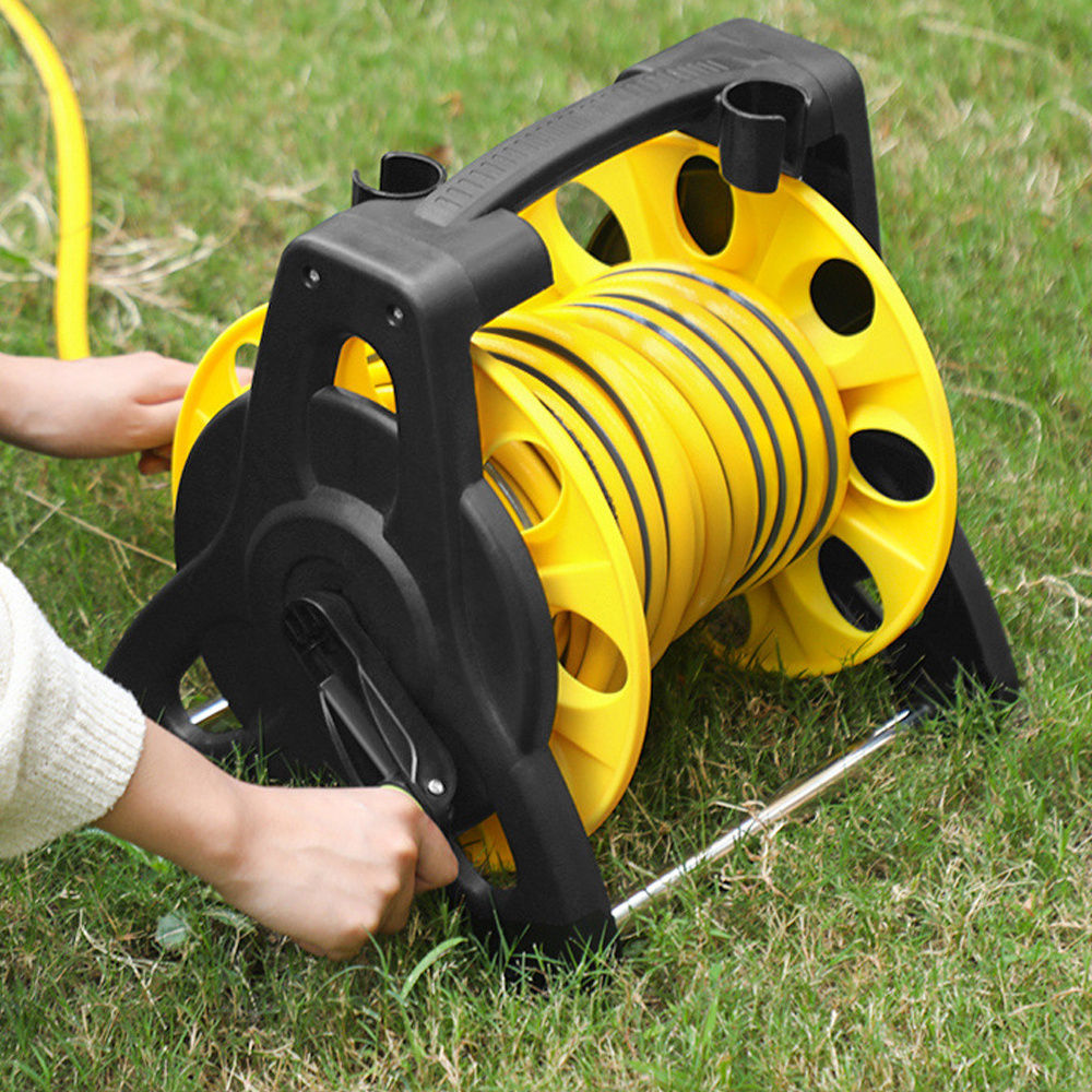 Garden Hose Reel Kit, 25 ft or 35 ft — 3-in-1 With Multi-Pattern Spray Gun