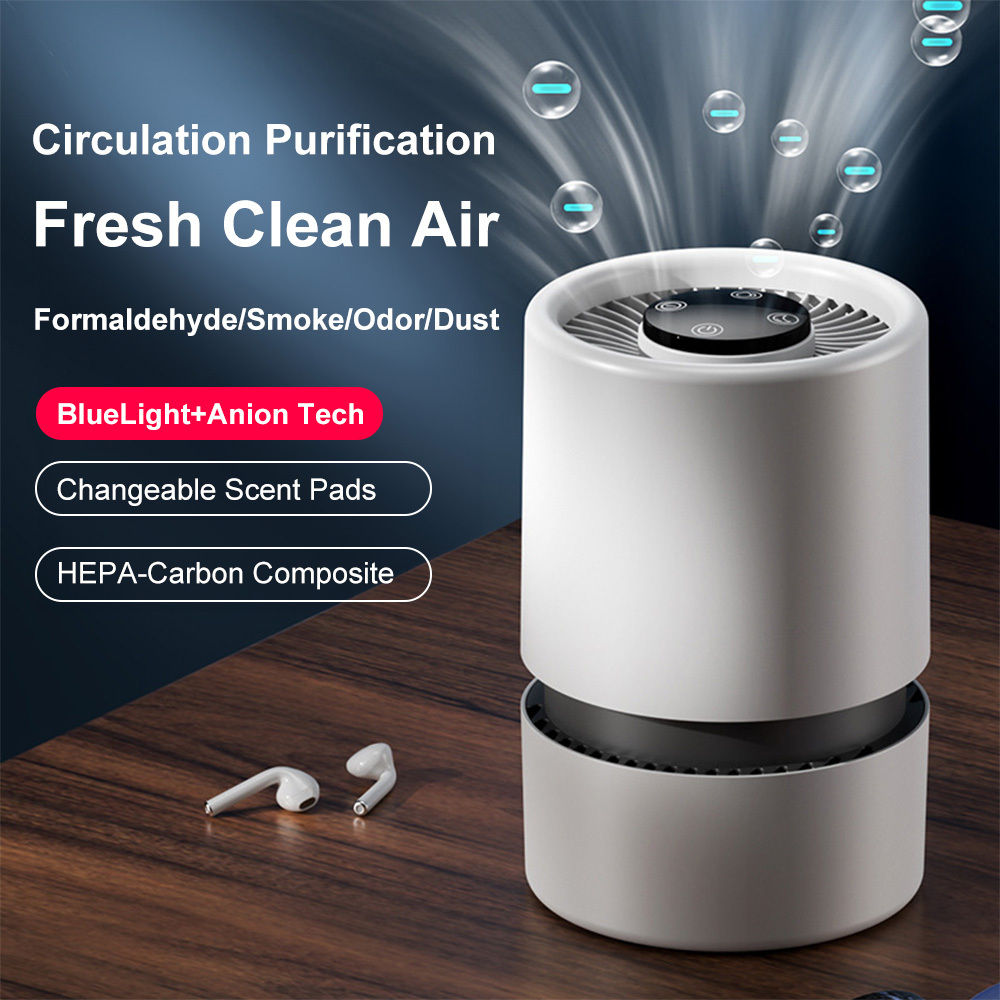 Ecocity Air Purifiers for Bedroom, USB-Powered,Touch switch,Quiet Air Cleaner