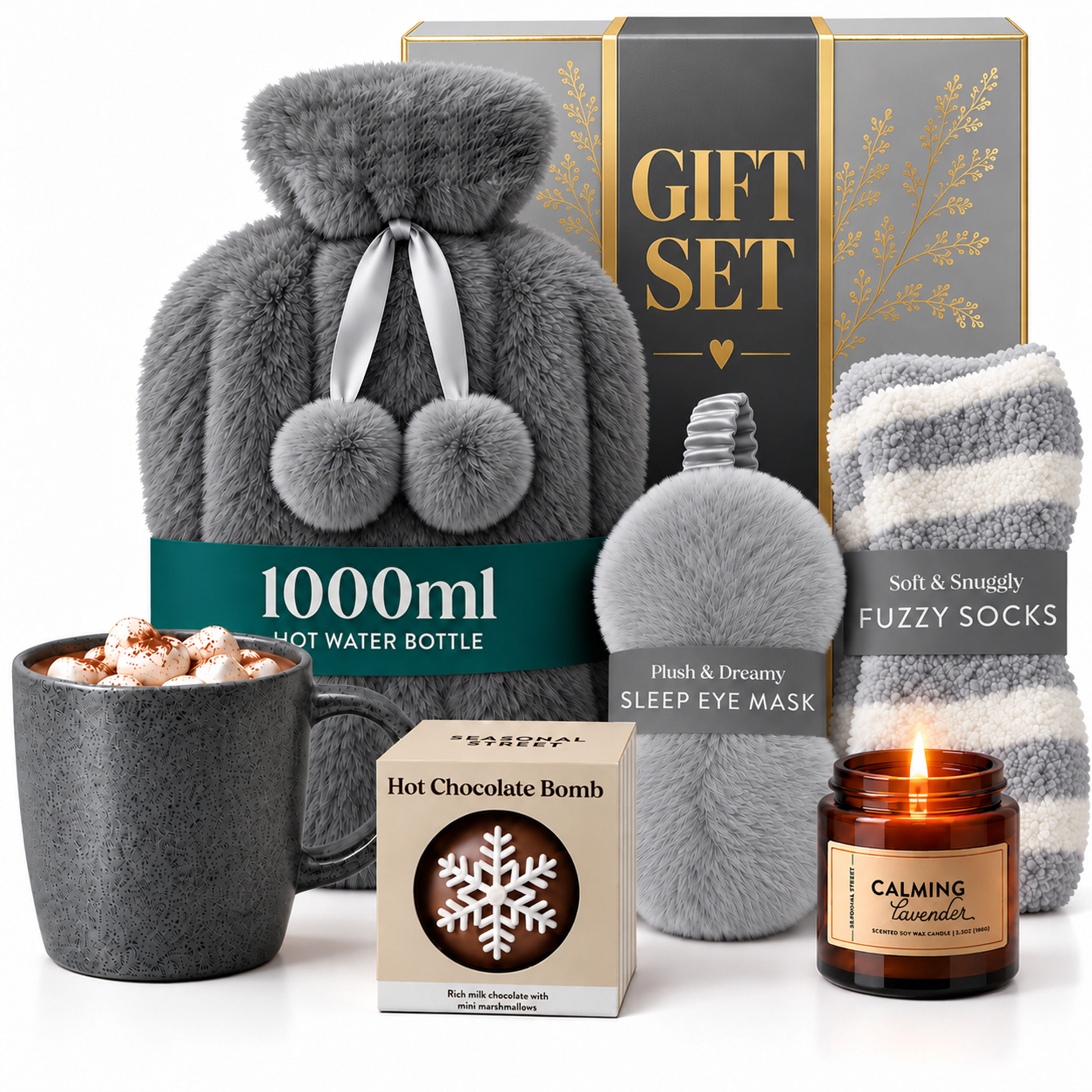 Women’s Purple 1L Hot Water Bottle — Pamper Gift Hamper