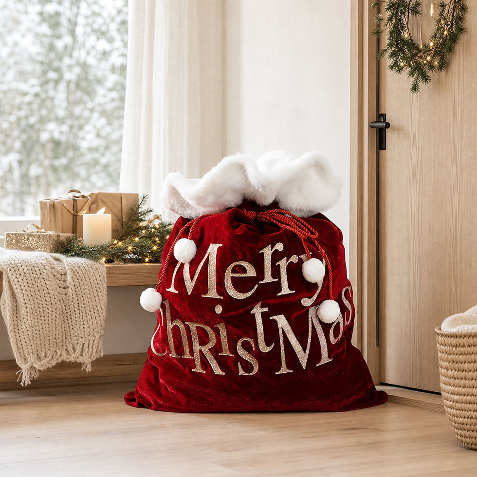 Thumbnail: Christmas Velvet Treat Bag, Drawstring Storage Pouch, Ornament