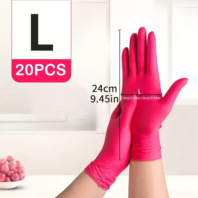 Thumbnail: Disposable Nitrile Gloves in Deep Pink, Durable And Lightweight, Suitable for H