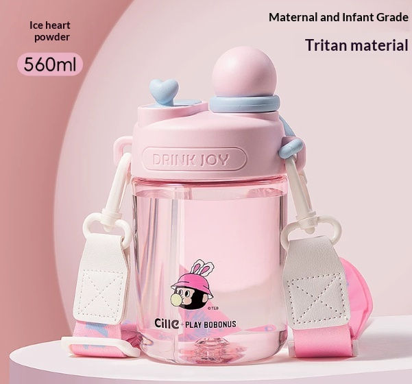 Thumbnail: Cute Portable Straw Summer Water Bottle for Kids