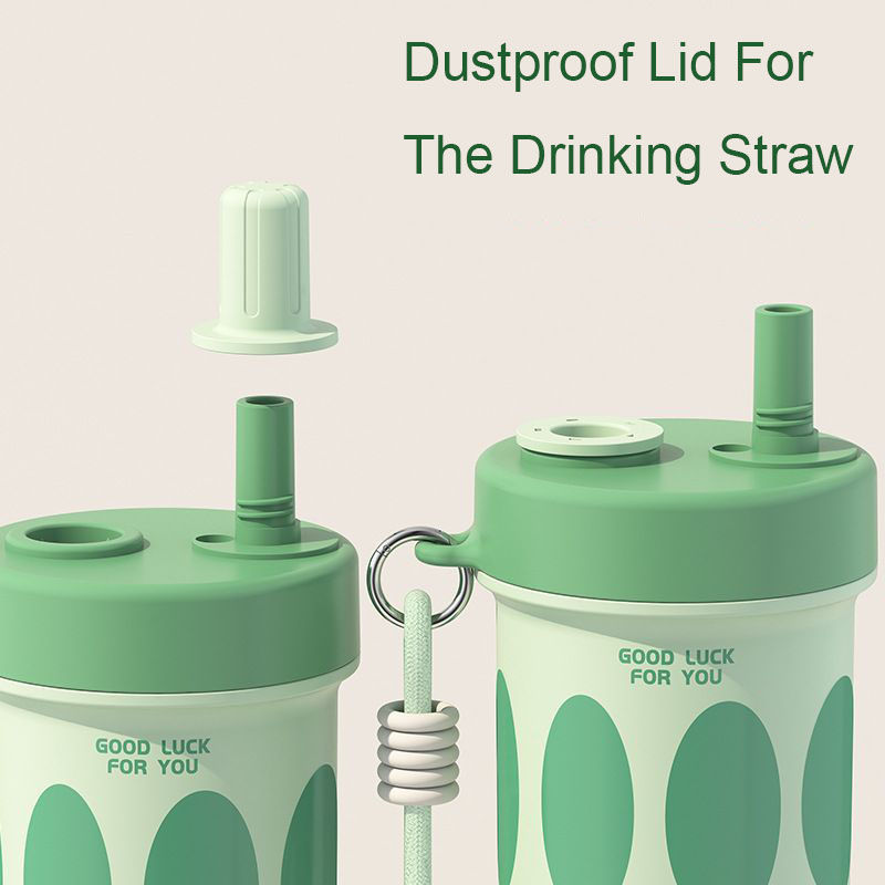 Thumbnail: Stainless Steel Tea Mug Cup With Infuser, Lid, and Straws, 550ml