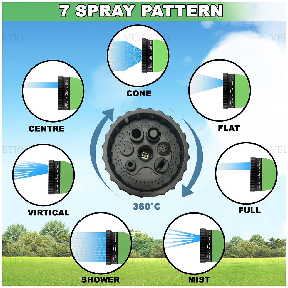 Thumbnail: Heavy Duty Expandable Garden Hose With 7-Function Spray Gun, Brass Connector