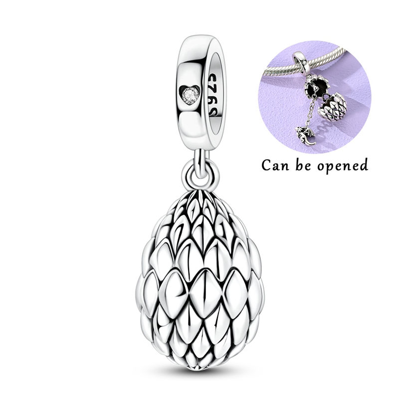 Thumbnail: 925 Sterling Silver Dragon Egg Charm Bead inspired Pandora charm