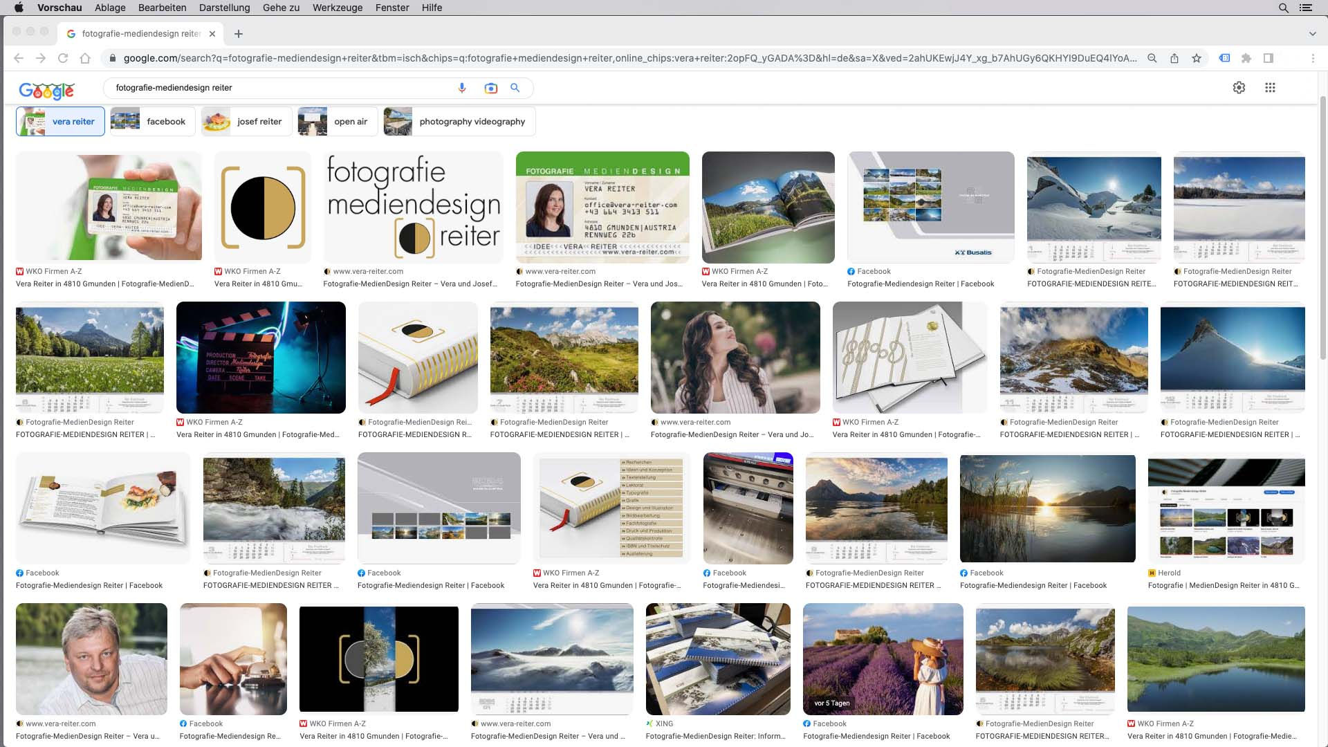 Starke Bilder, Screenshot von Google Bilder