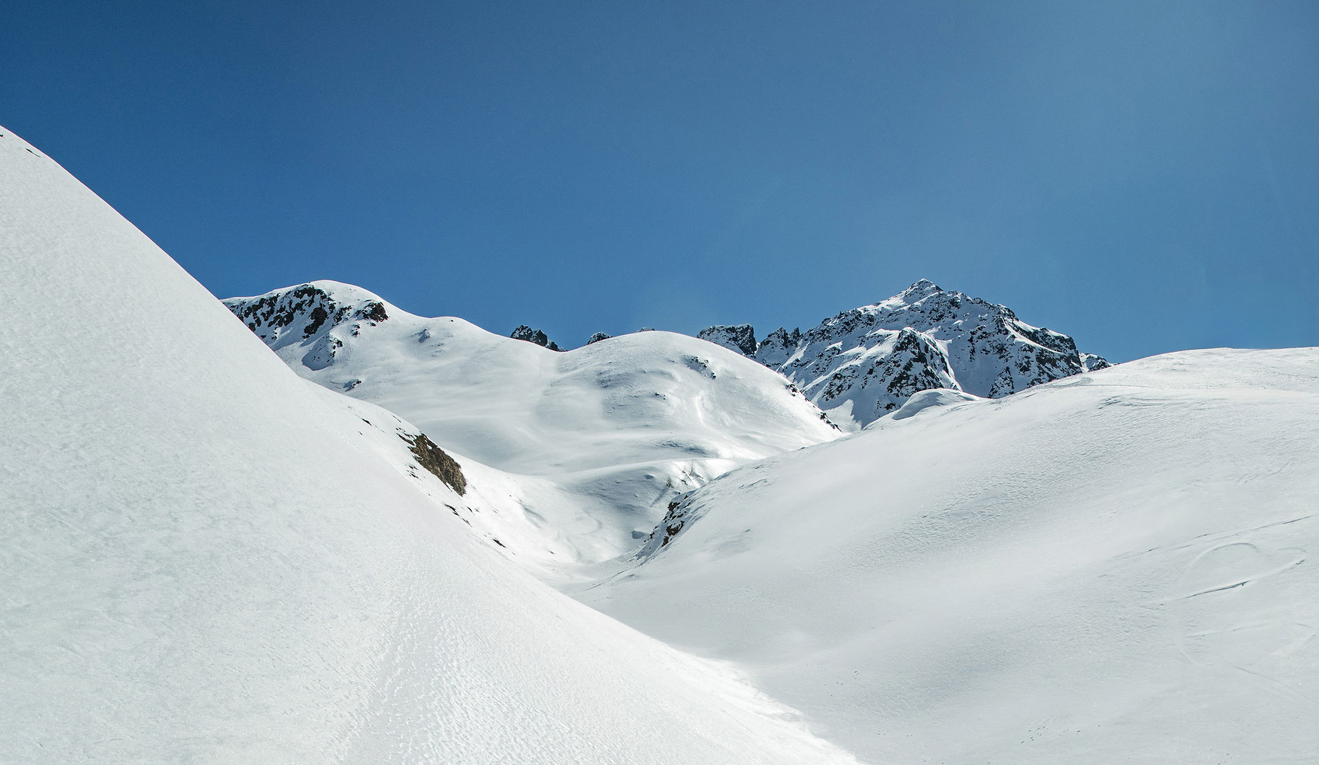 Hochalpine Winterlandschaft in den Villgrater Bergen in Südtirol