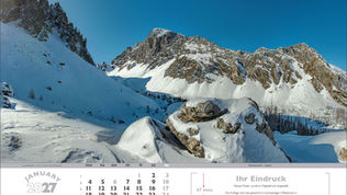 Das Kalenderblatt Jänner 2027 aufgenommen bei Zederhaus im Lungau