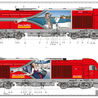 Lok Erika, Idee, Layout und Werbefotografie