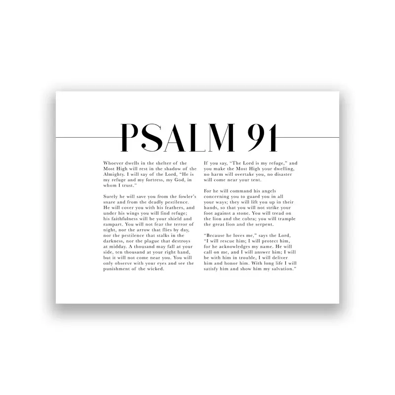 Thumbnail: Psalm 91 Scripture Wall Art Canvas Painting Bible Verse Art