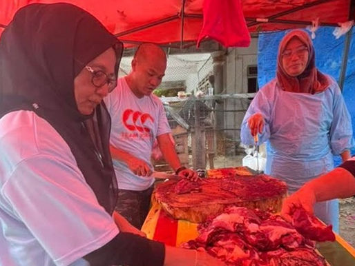 KEADILAN Mersing korban empat ekor lembu sempena Aidiladha