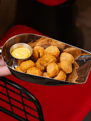 Chicken meatballs on a platter.