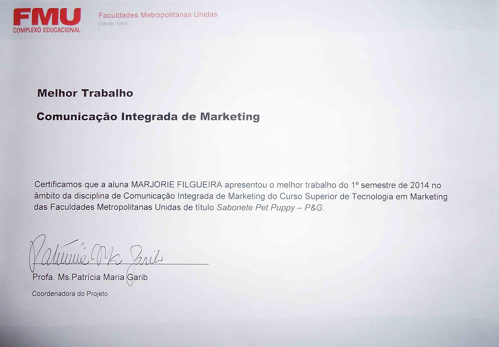 Certificado melhor trabalho